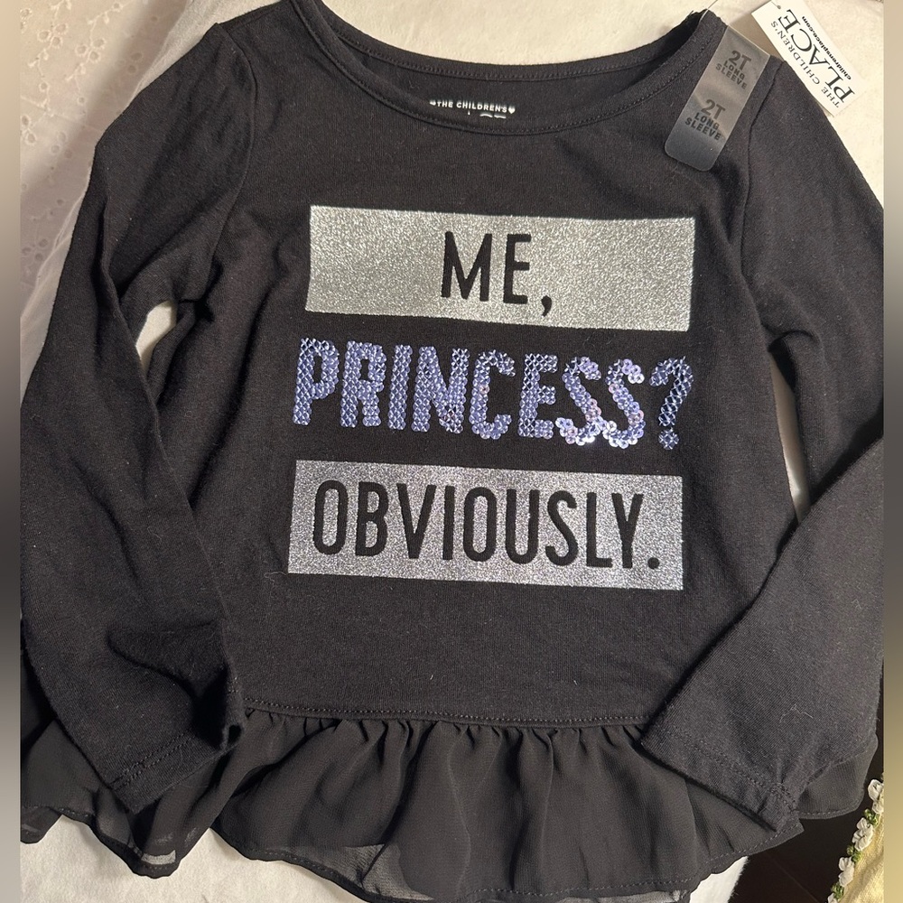 The Children's Place Black and Silver Long Sleeve Tee